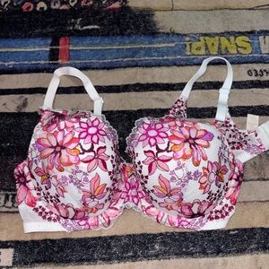 Camio Mio padded Vibrant Floral Lace Bra - Multicolor 34DD